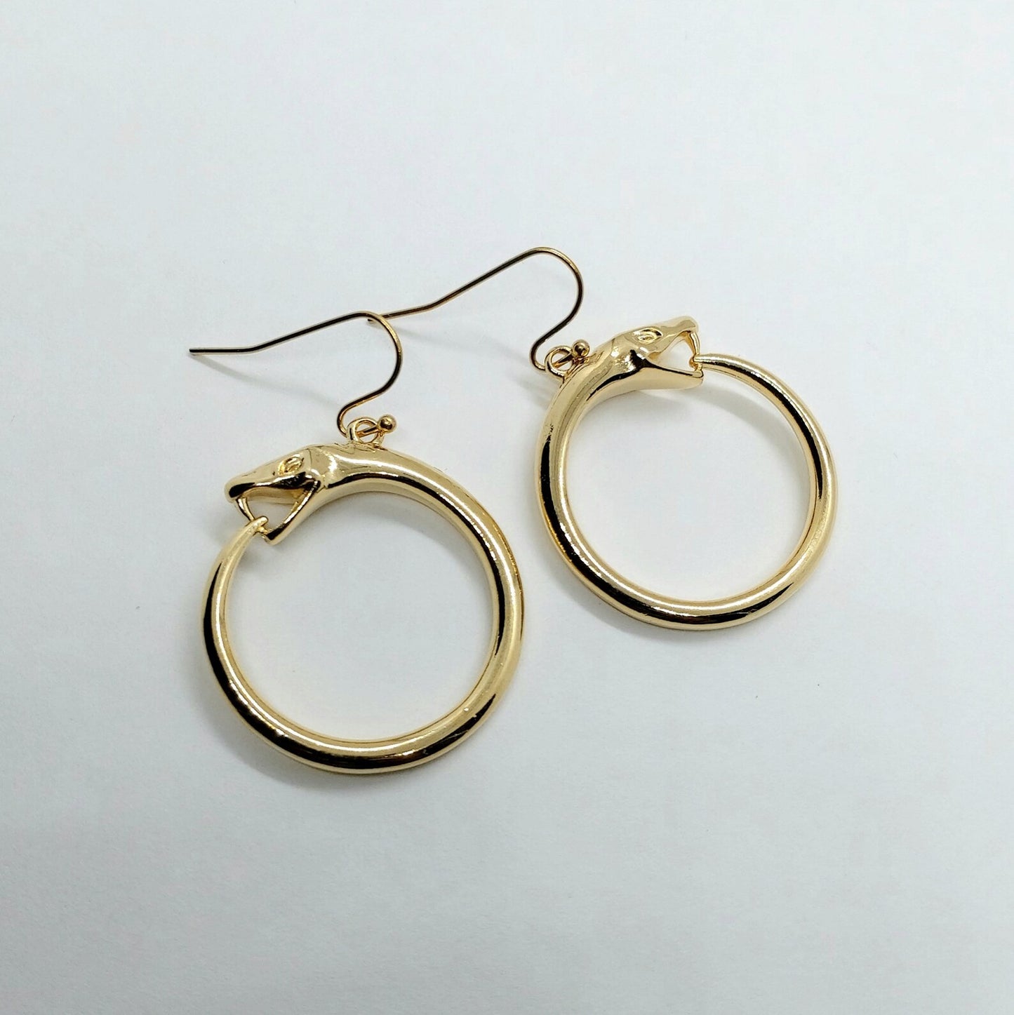 Ouroboros snake hoop earrings