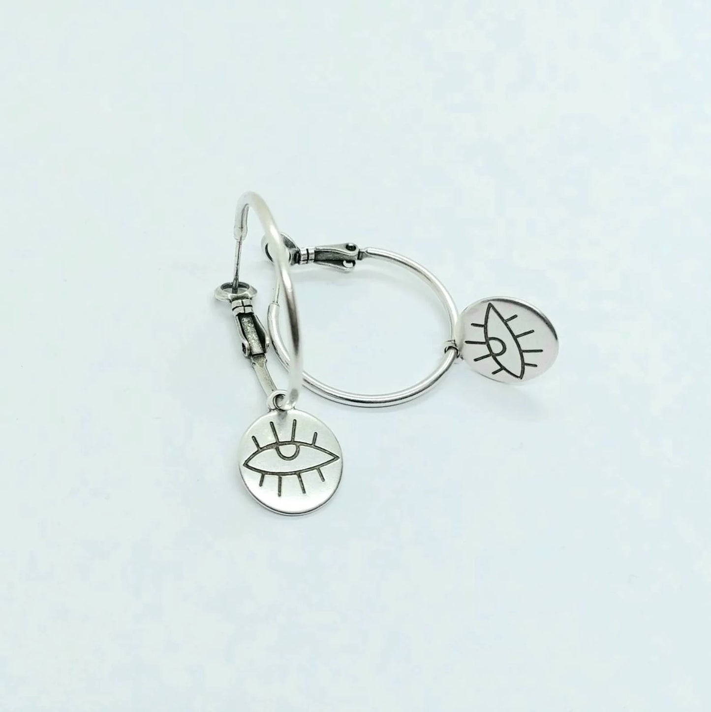 All seeing eye hoop earrings