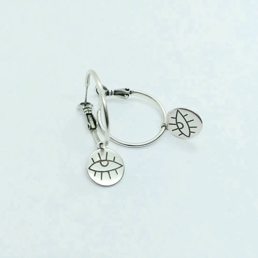 All seeing eye hoop earrings