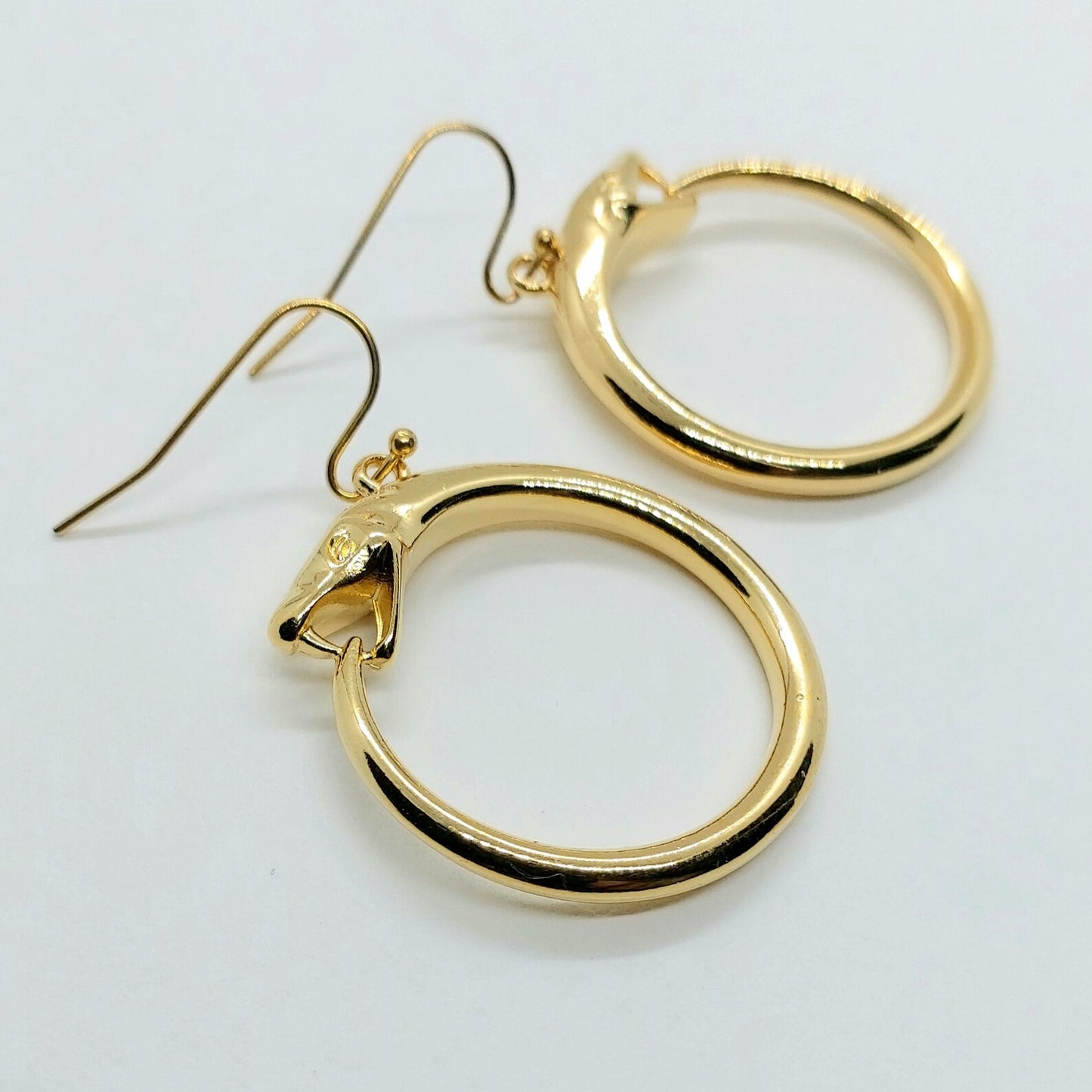 Ouroboros snake hoop earrings