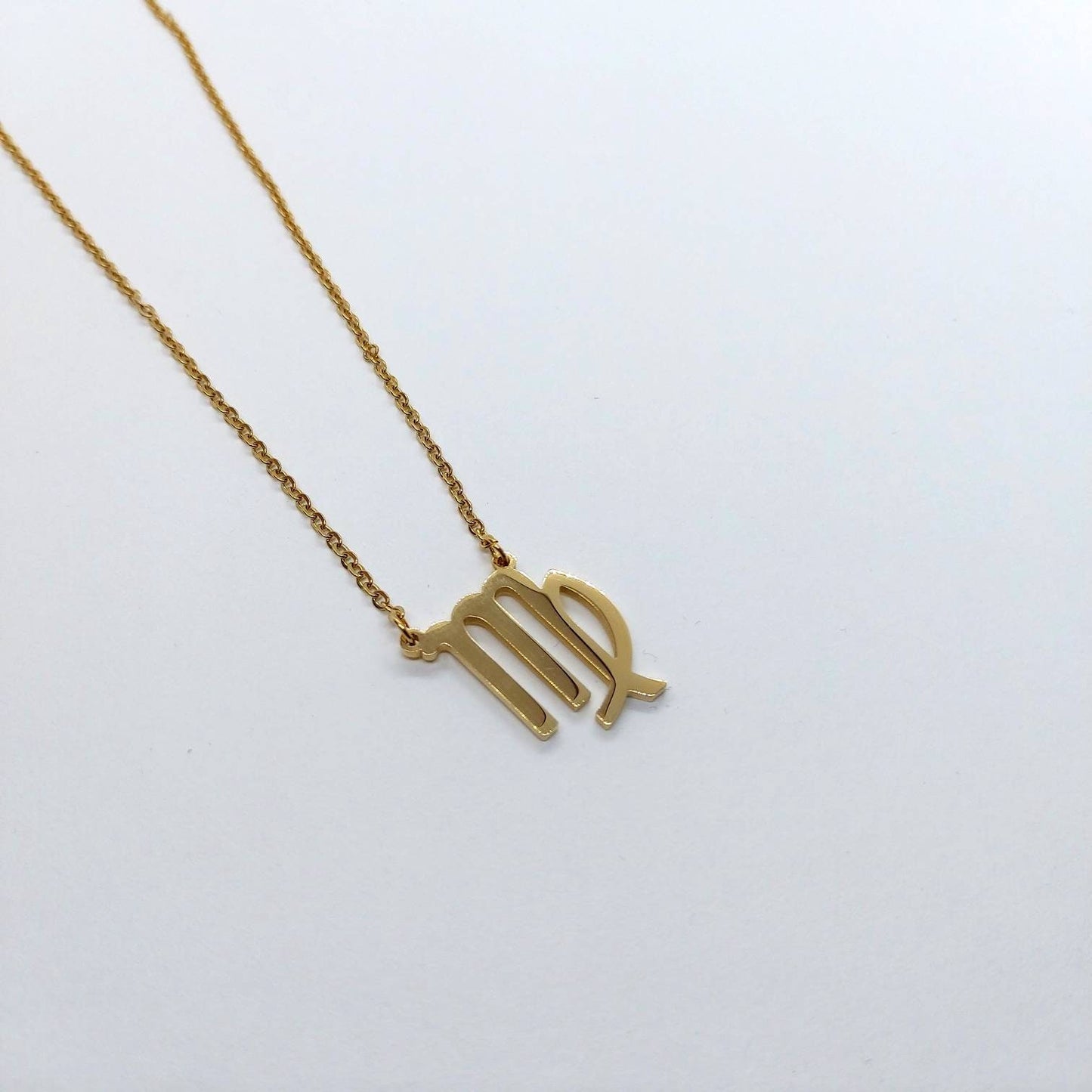 Virgo jewelry , virgo chain necklace , virgo gold necklace , gold zodiac necklace , virgo zodiac necklace , virgo pendant , virgo necklace