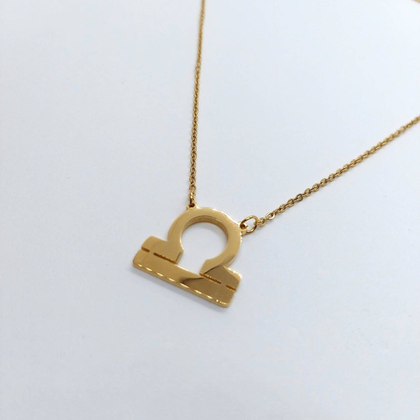 Libra jewelry , libra chain necklace , libra gold necklace , gold zodiac necklace , libra zodiac necklace , libra pendant , libra necklace