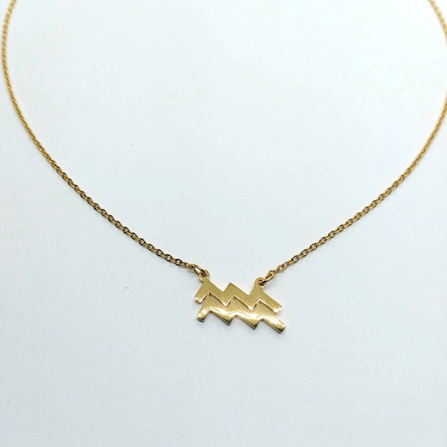 Aquarius jewelry , aquarius necklace , zodiac necklace , gold zodiac necklace , aquarius gold necklace , aquarius pendant , aquarius gift