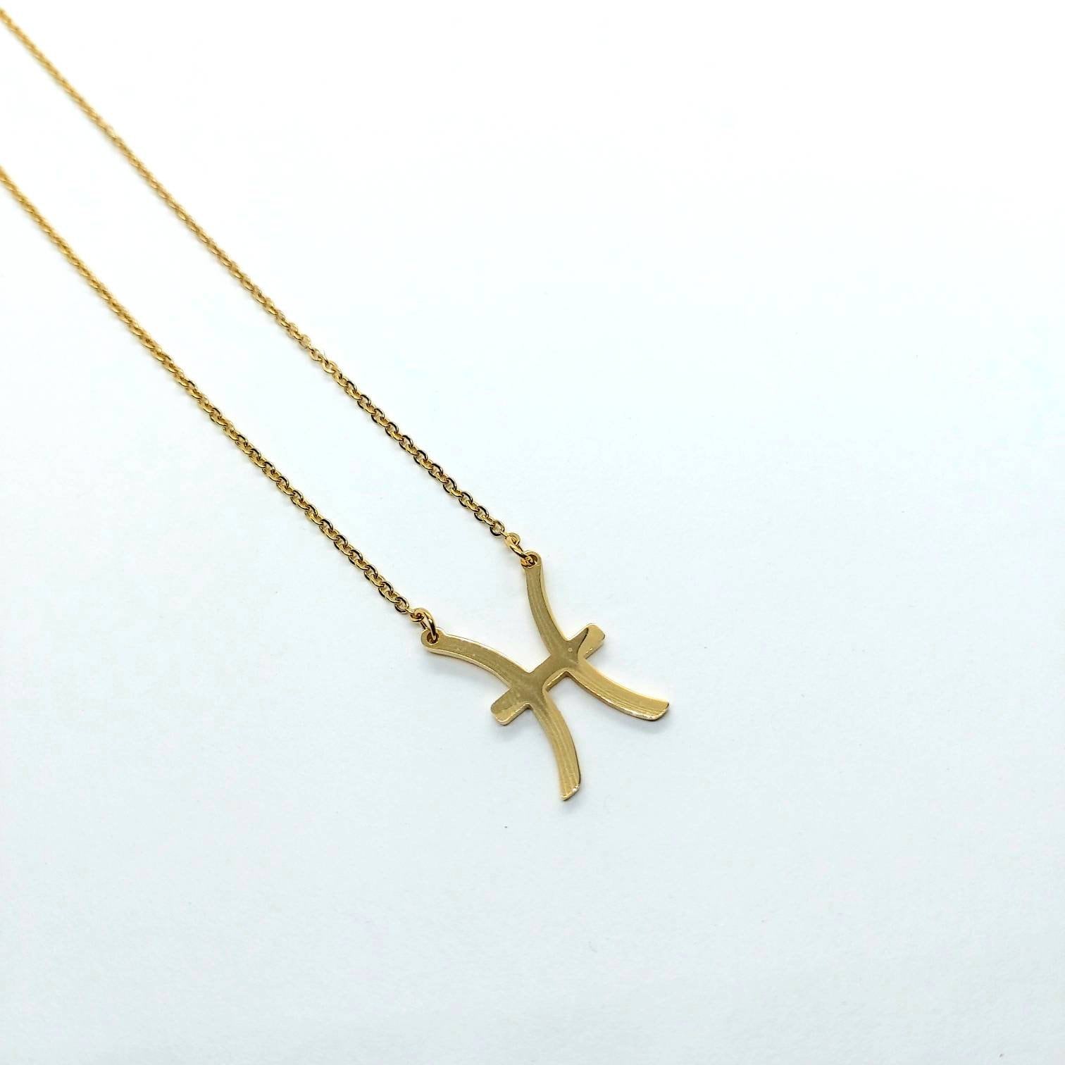 Pisces jewelry , pisces necklace , zodiac necklace , gold zodiac necklace , pisces zodiac necklace , gold filled necklace , pisces pendant