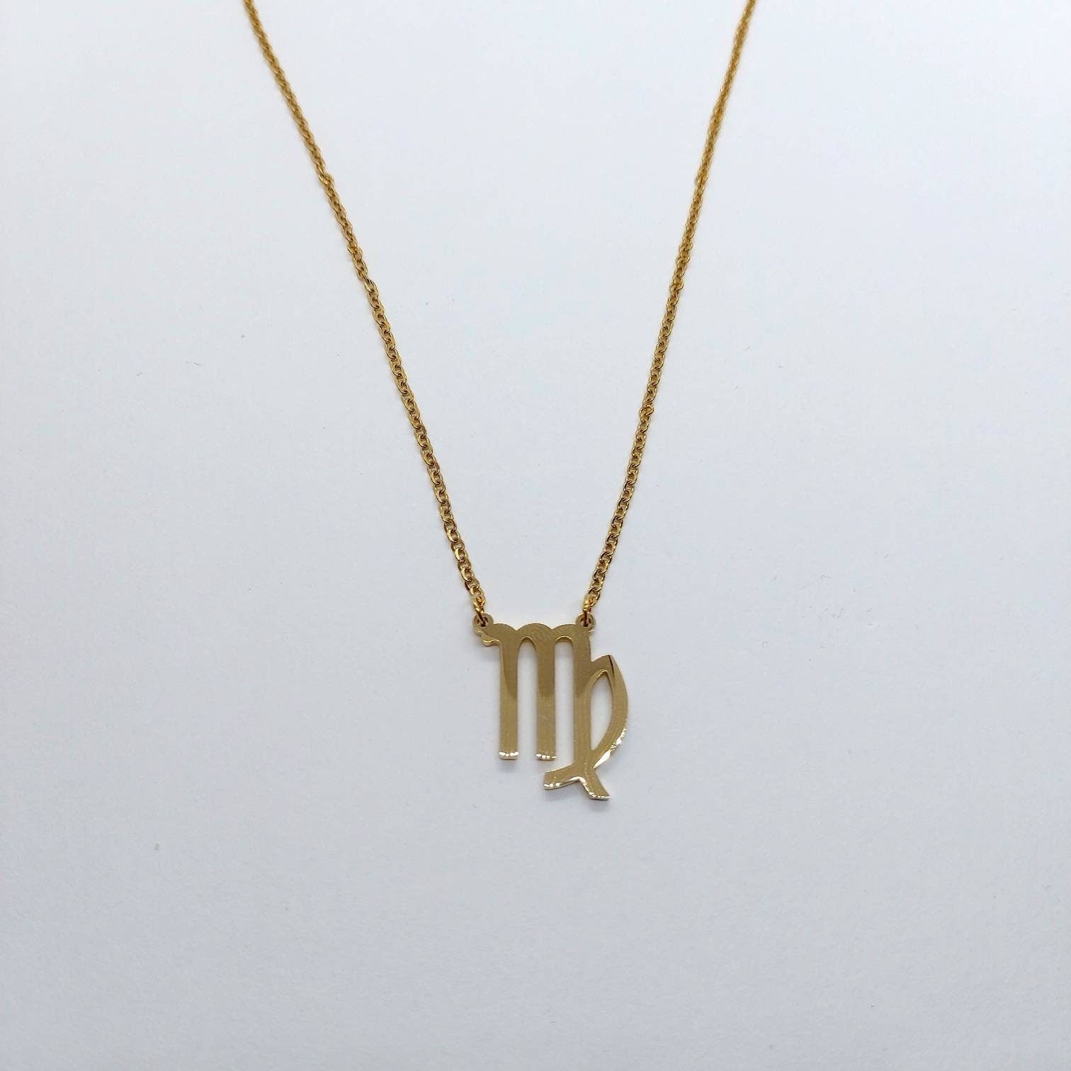 Virgo jewelry , virgo chain necklace , virgo gold necklace , gold zodiac necklace , virgo zodiac necklace , virgo pendant , virgo necklace