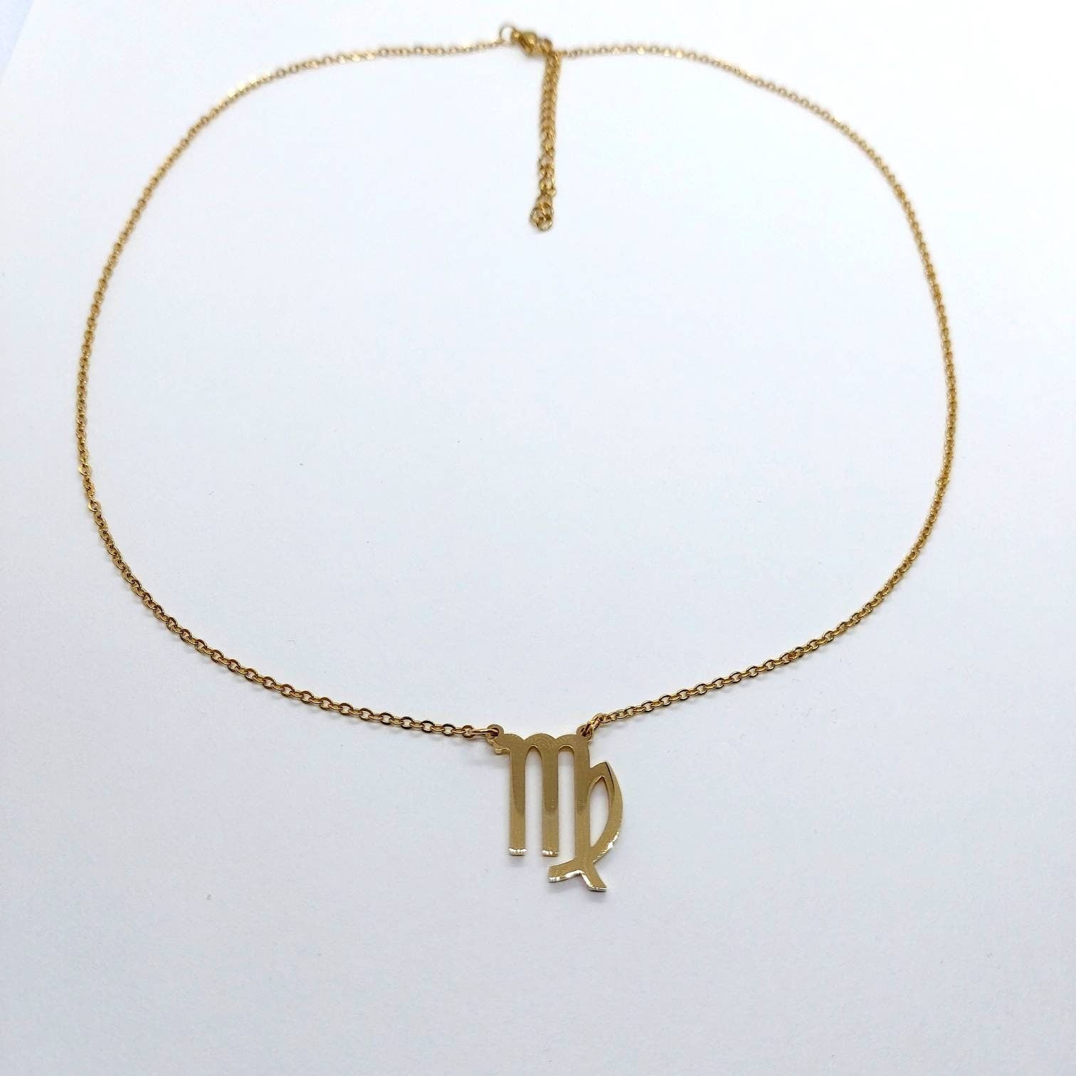 Virgo jewelry , virgo chain necklace , virgo gold necklace , gold zodiac necklace , virgo zodiac necklace , virgo pendant , virgo necklace