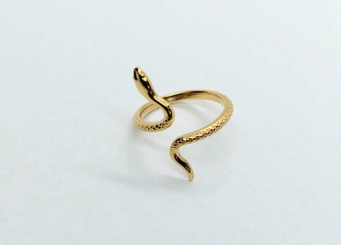 Snake jewelry, Gold Snake ring, snake ring ,statement ring, Open Serpent Band, Stacking Animal rings, Dainty ring, bohemian ring adjustable