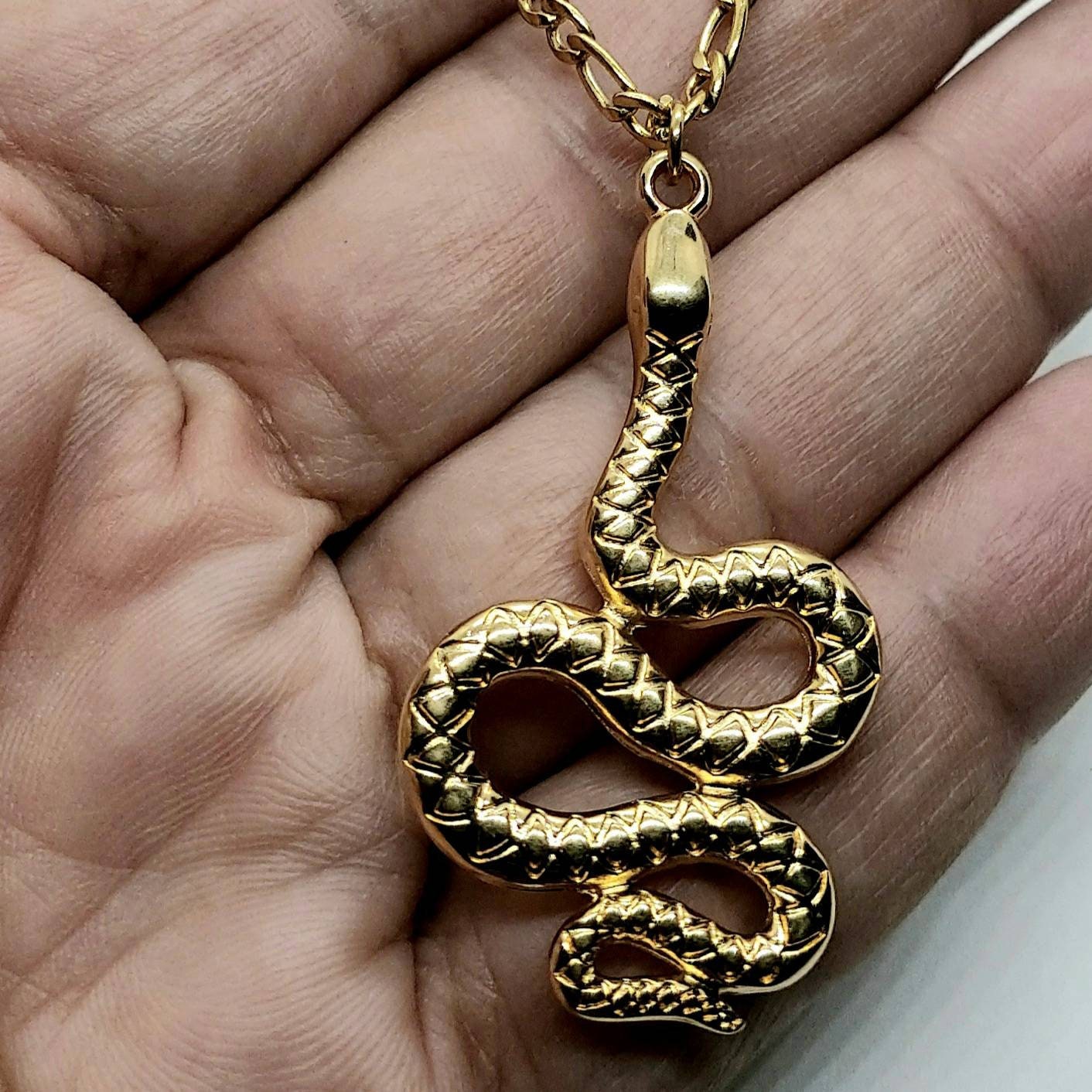 Gold Snake pendant, snake necklace , snake chain necklace, Snake jewelry, Animal necklace, 24k gold filled necklace, bohemian necklace gold