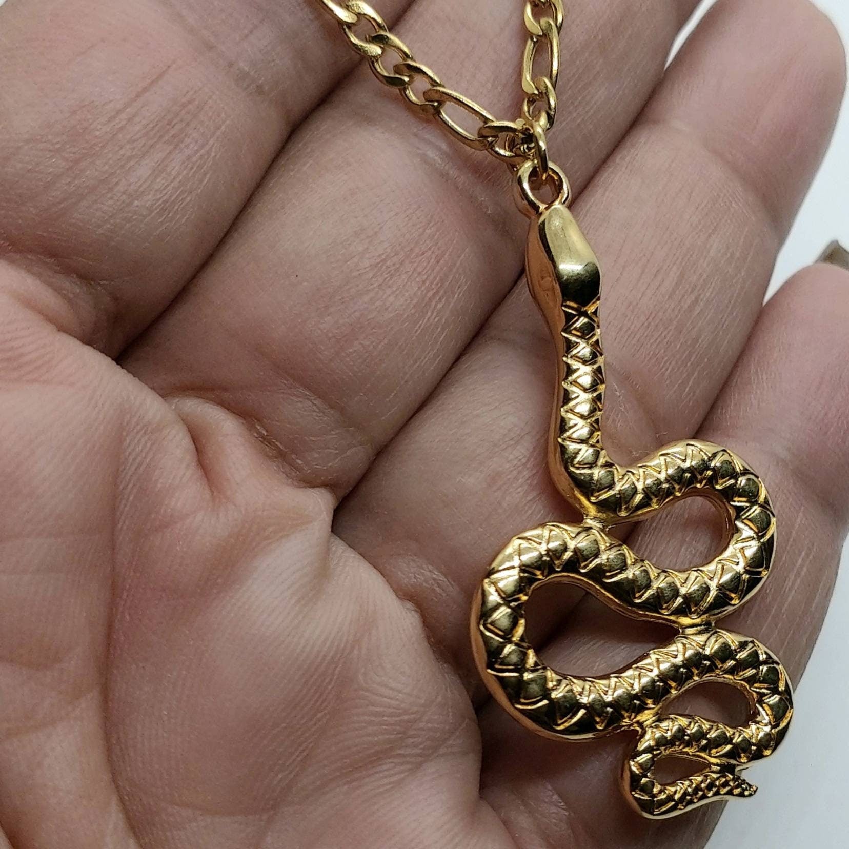 Gold Snake pendant, snake necklace , snake chain necklace, Snake jewelry, Animal necklace, 24k gold filled necklace, bohemian necklace gold