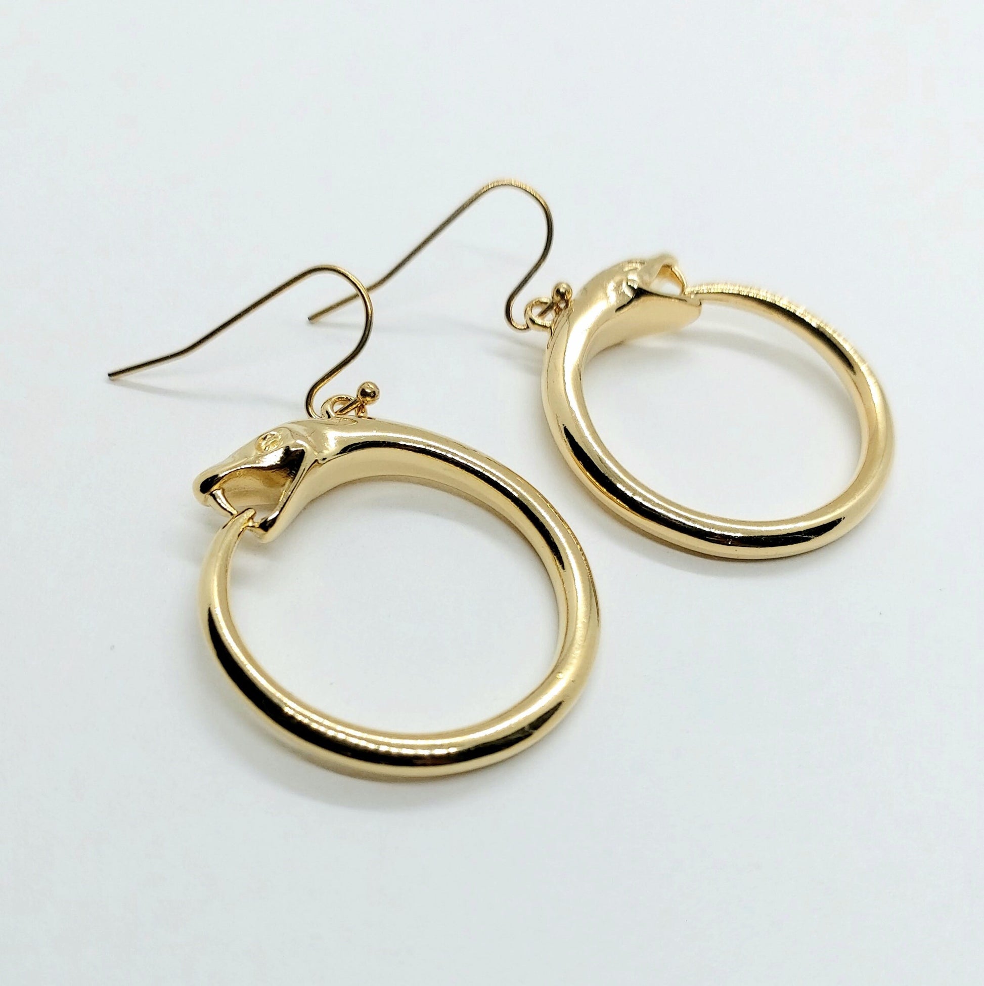 Snake earrings , chunky hoop earrings, drop earrings , serpent earrings , gold dangle earrings , gold snake earrings , chunky earrings gold