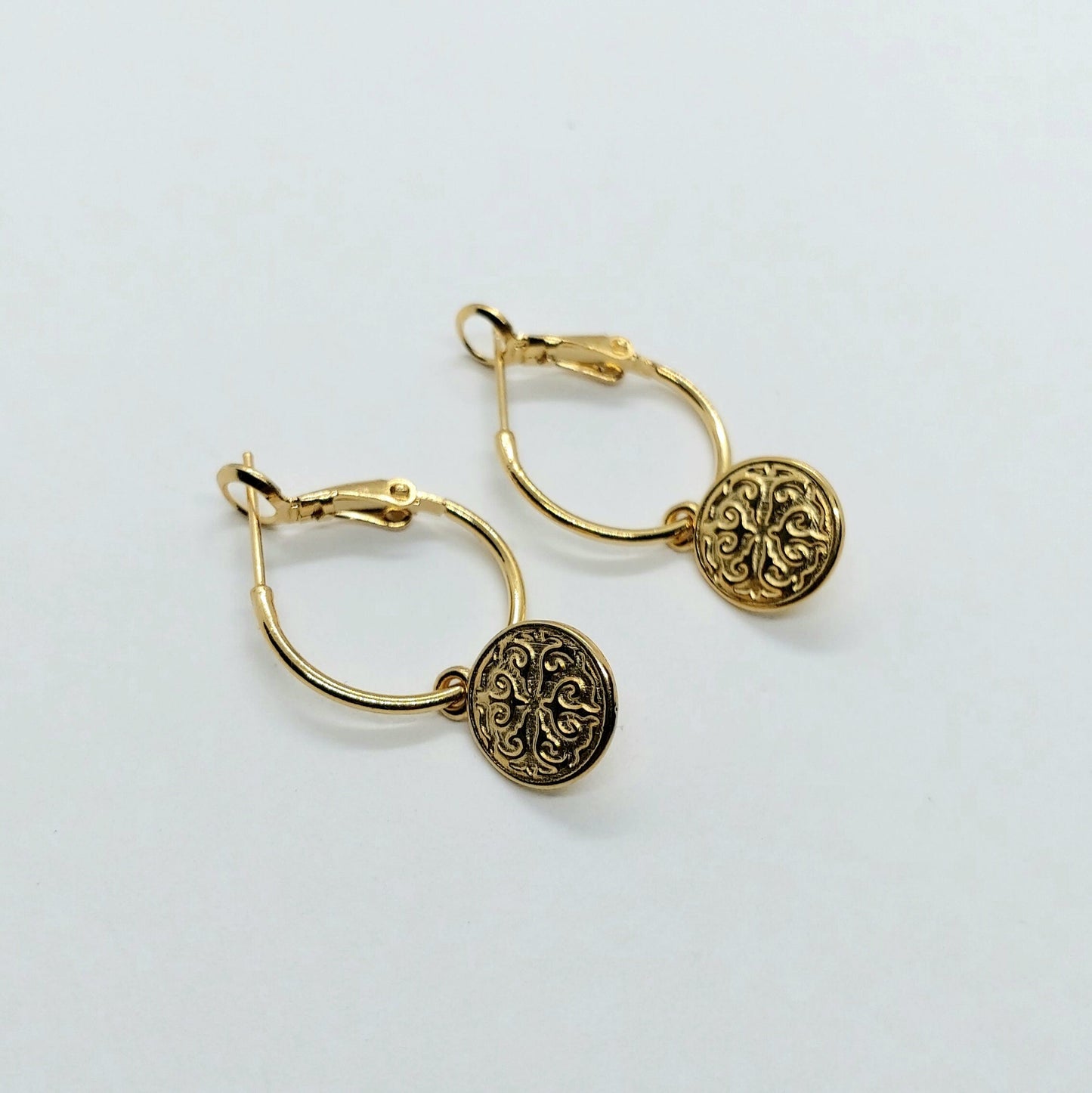 Small hoop earrings , gold hoop earrings , charm earring hoops , thin hoop earrings , dainty hoop earrings , dangle drop earrings gold