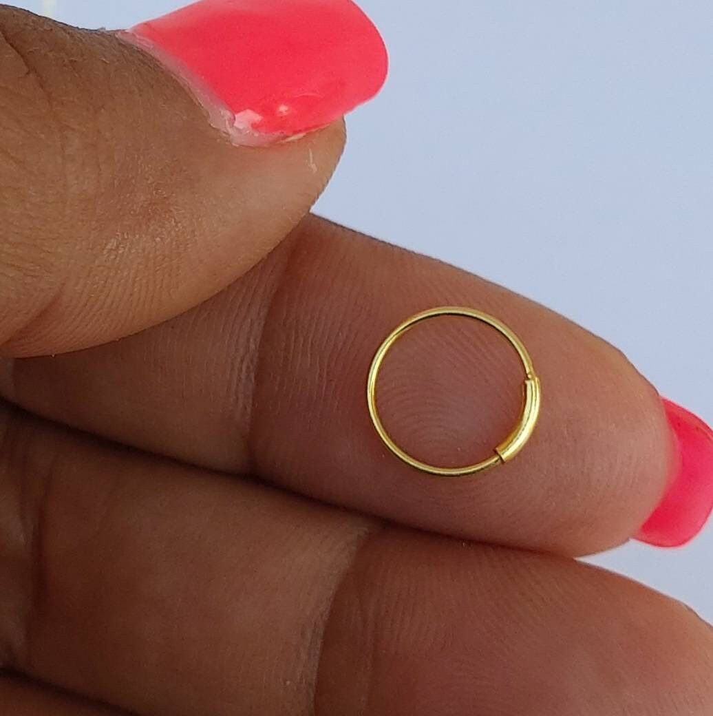 Nose hoop and tiny nose stud set 5pcs , nose piercing , gold nose ring, tiny nose studs , nose ring studs , nose piercing ,925 gold plated