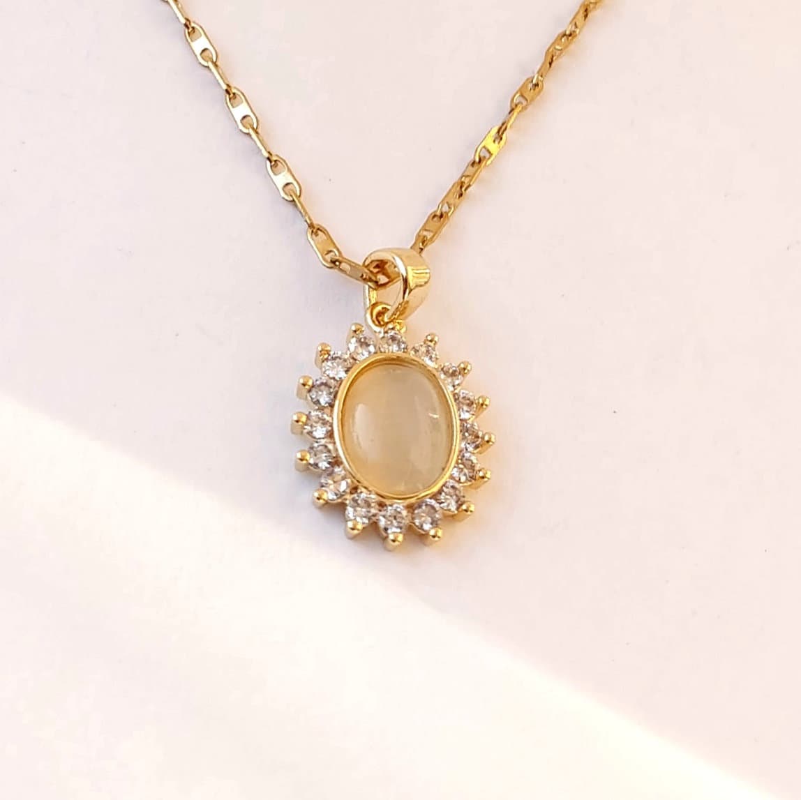 Dainty necklace cats eye , wedding necklace , gold chain necklace , vintage necklace , chain necklace , gold dainty necklace , gift for her