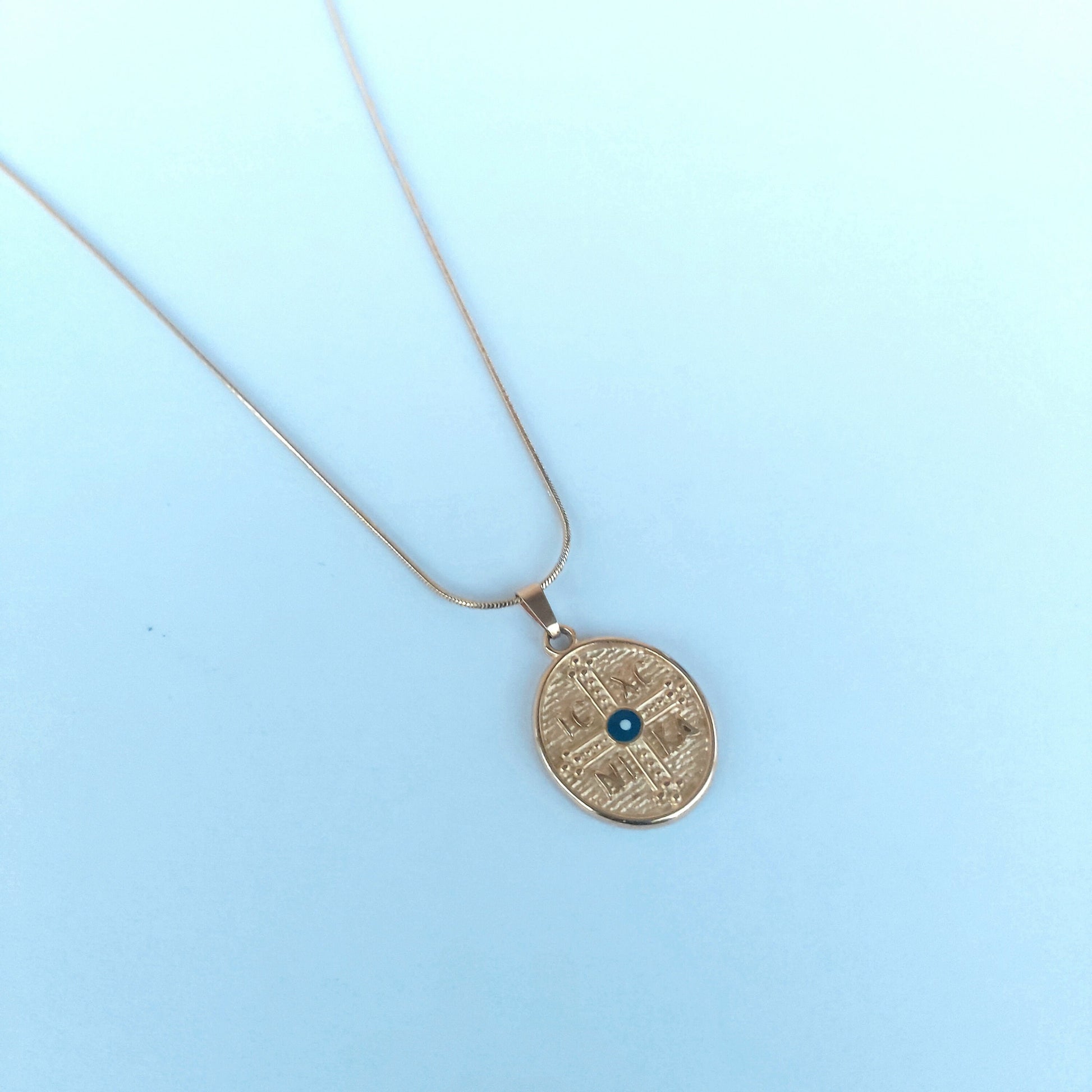 Gold evil eye necklace , gold necklace , Christian jewelry , dainty necklace , religious jewelry , gold plated necklace , dainty necklace