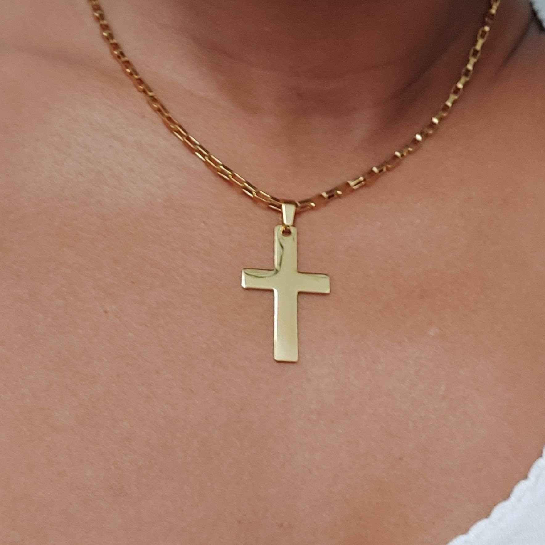 Cross necklace , gold cross necklace , Orthodox cross necklace , gold plated cross necklace , cross necklace women , cross pendant