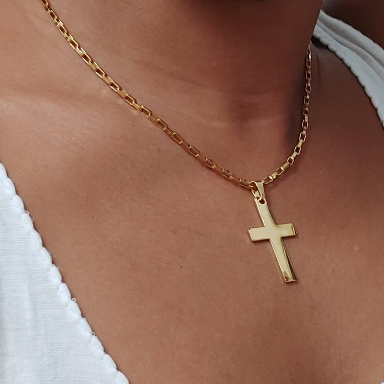 Cross necklace , gold cross necklace , Orthodox cross necklace , gold plated cross necklace , cross necklace women , cross pendant