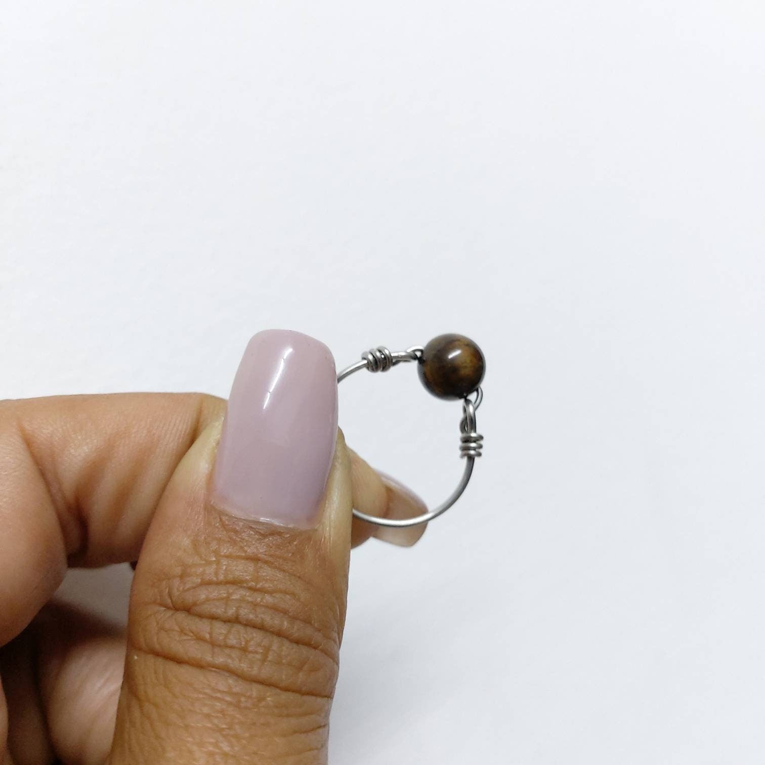 Tiger eye ring , wire ring , boho ring , tiger's eye jewelry , wire wrap ring , simple ring , gift for her , rings for women