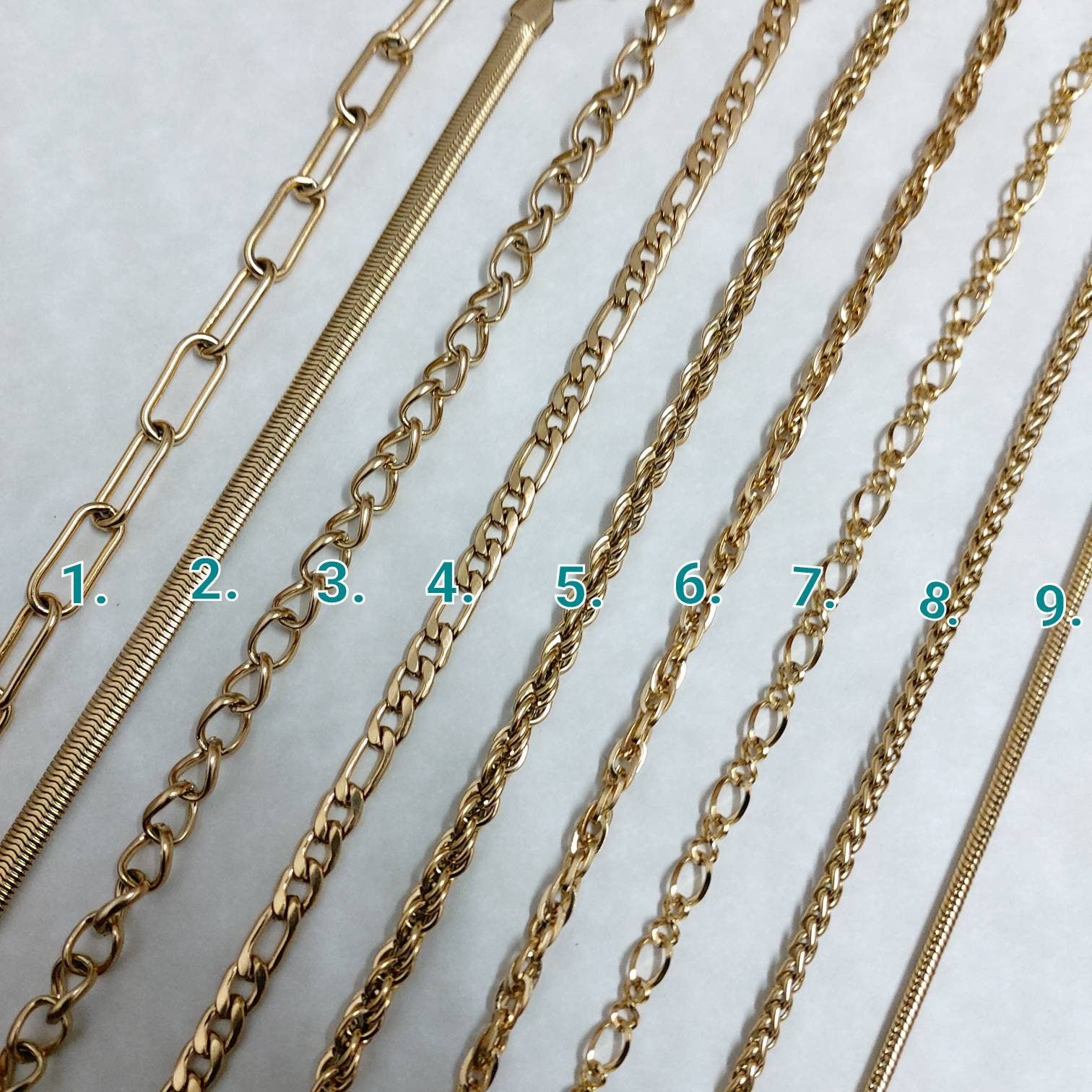 Gold chain bracelet , chain bracelet , paperclip bracelet , gold snake bracelet , rope chain bracelet , simple bracelet , waterproof jewelry