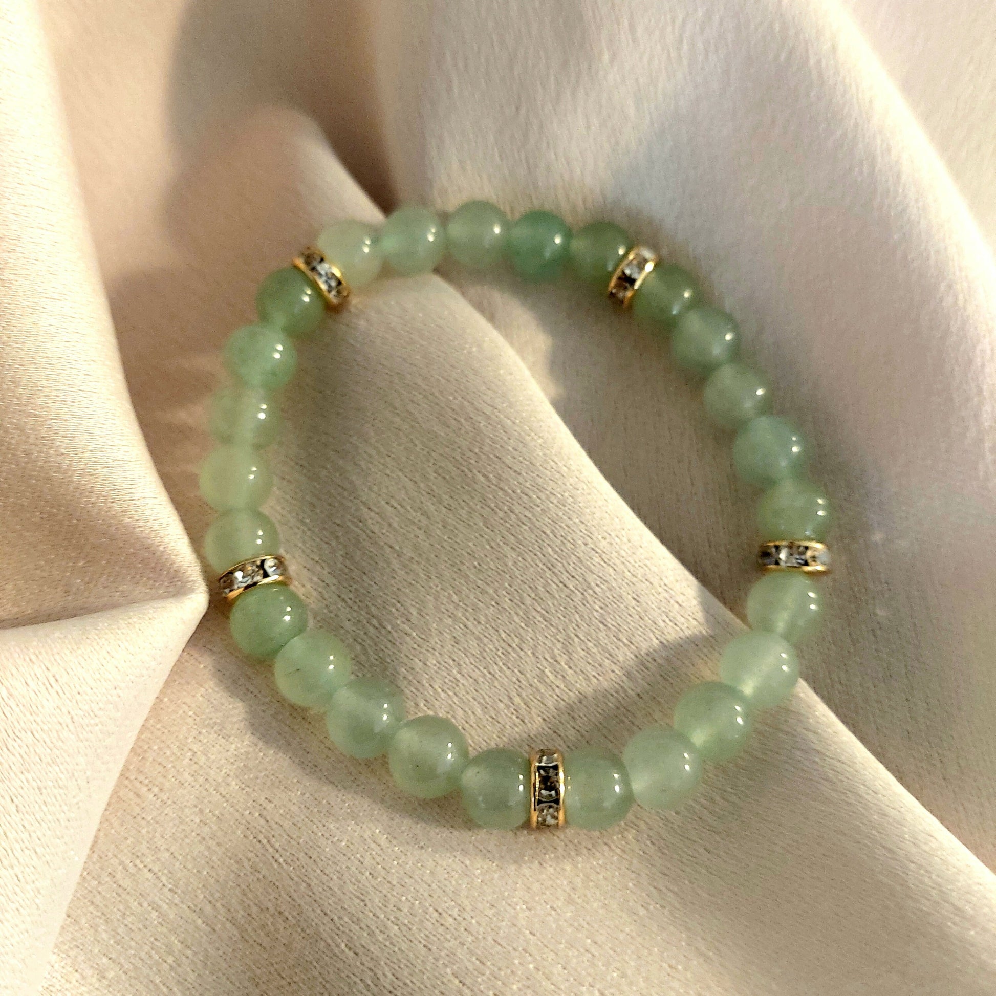 Green Aventurine Heart Chakra bracelet , Healing bracelet , Gemstone beads bracelet , Aventurine beads string bracelet , Natural Aventurine