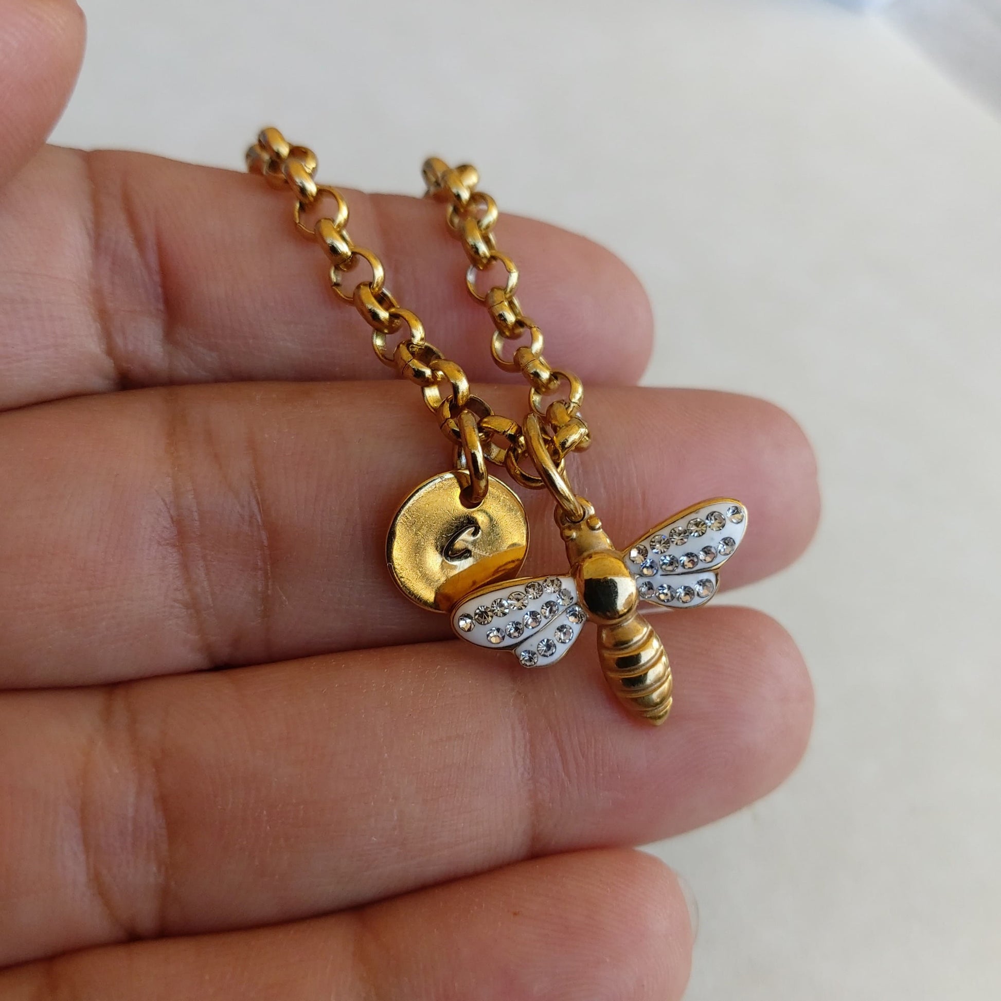 Tiny bee necklace gold filled , Bee jewelry , Bee lover gift , Bumble bee necklace , Mother gift , Symbolism of hope necklace