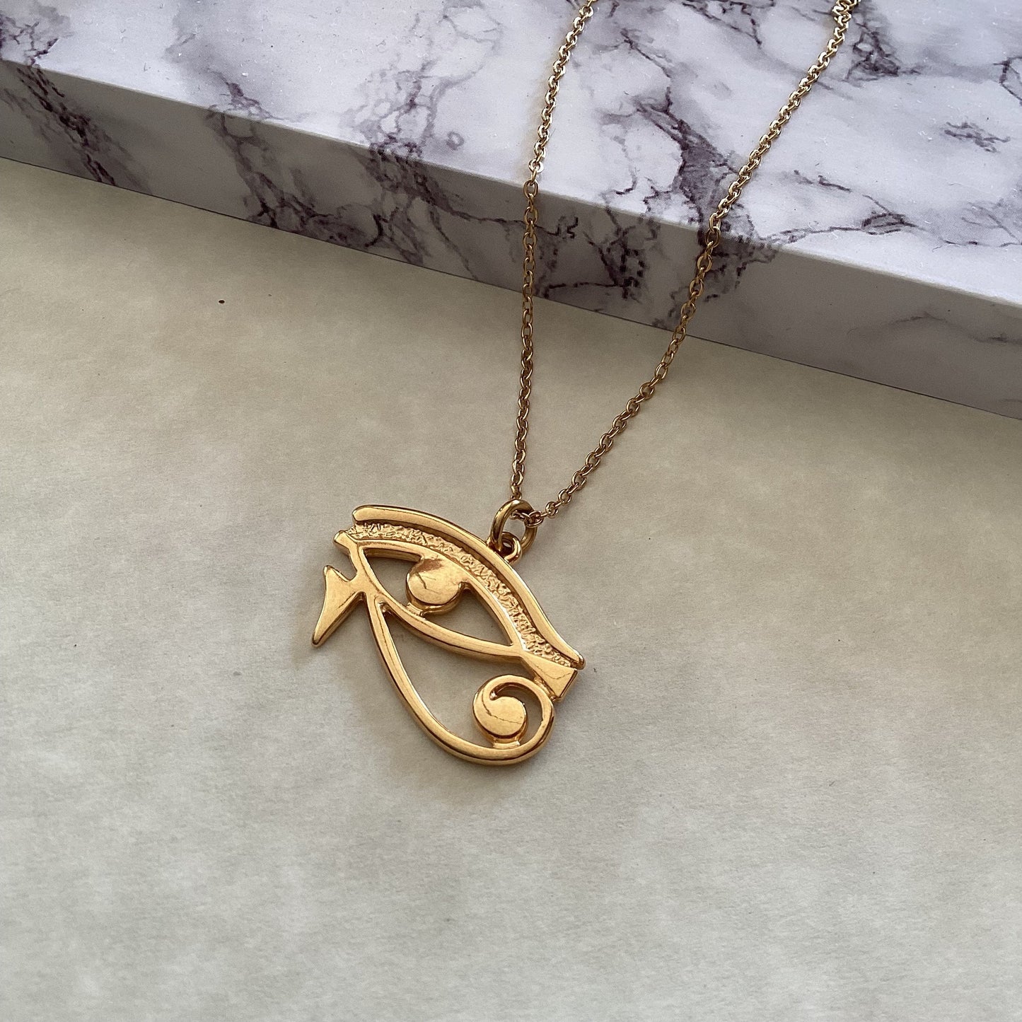 Eye of Horus necklace , Egyptian necklace , Eye of Ra necklace , Egyptian eye chain necklace , Eye of Horus pendant