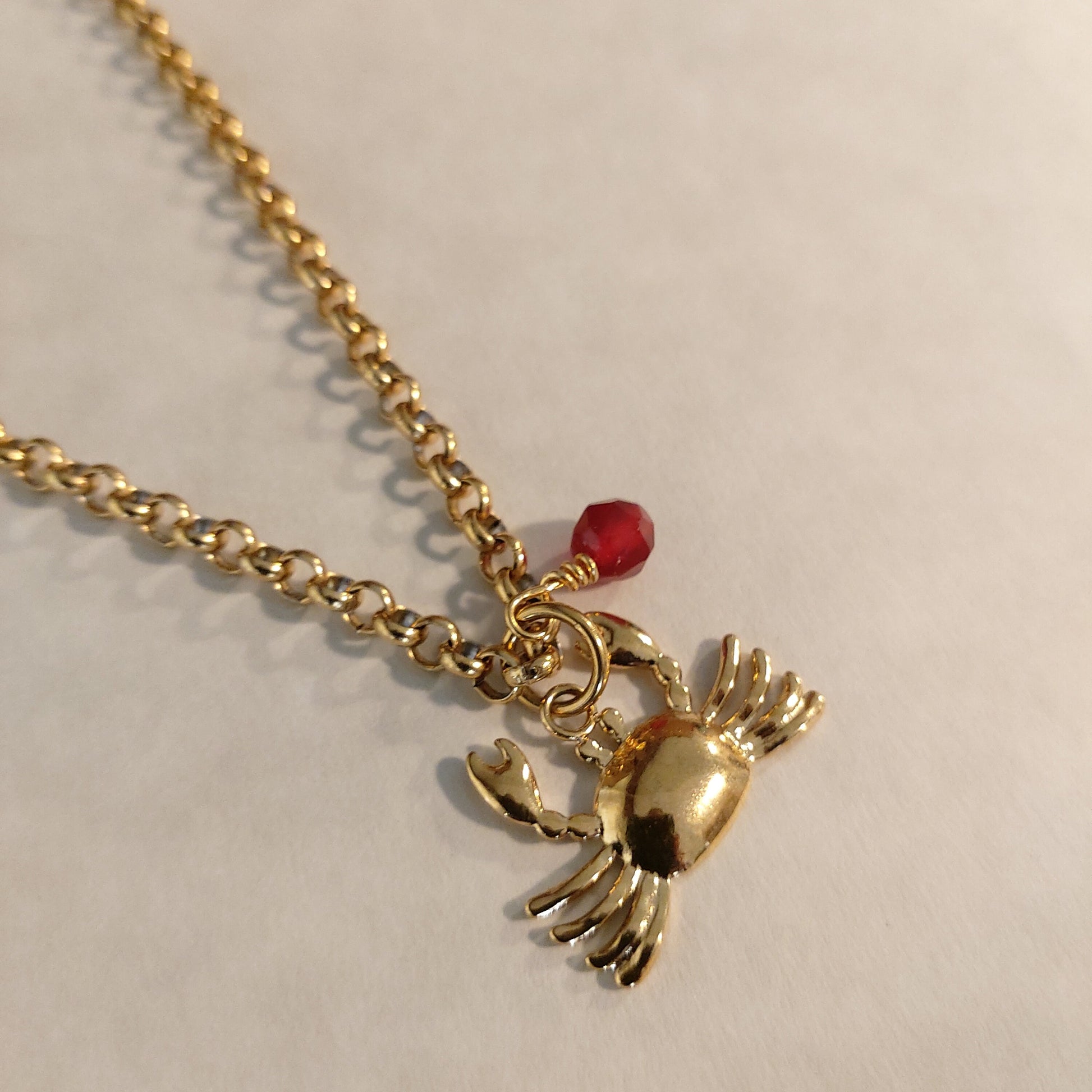 Zodiac Cancer necklace , Crab necklace , Cancer birthstone necklace , Cancer necklace , Astrology Cancer necklace , Carnelian necklace