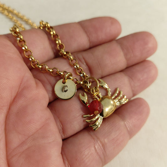 Zodiac Cancer necklace , Crab necklace , Cancer birthstone necklace , Cancer necklace , Astrology Cancer necklace , Carnelian necklace