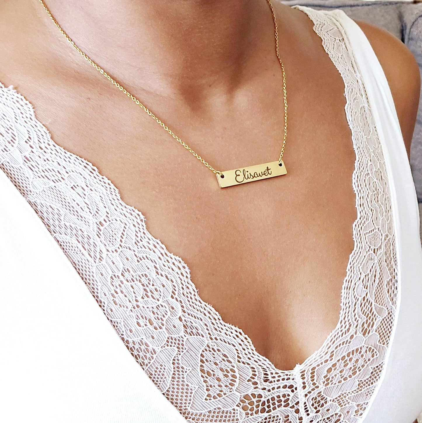 Custom name plate necklace , personalized name necklace gift for mom , minimalist custom name jewelry , personalized gift for her