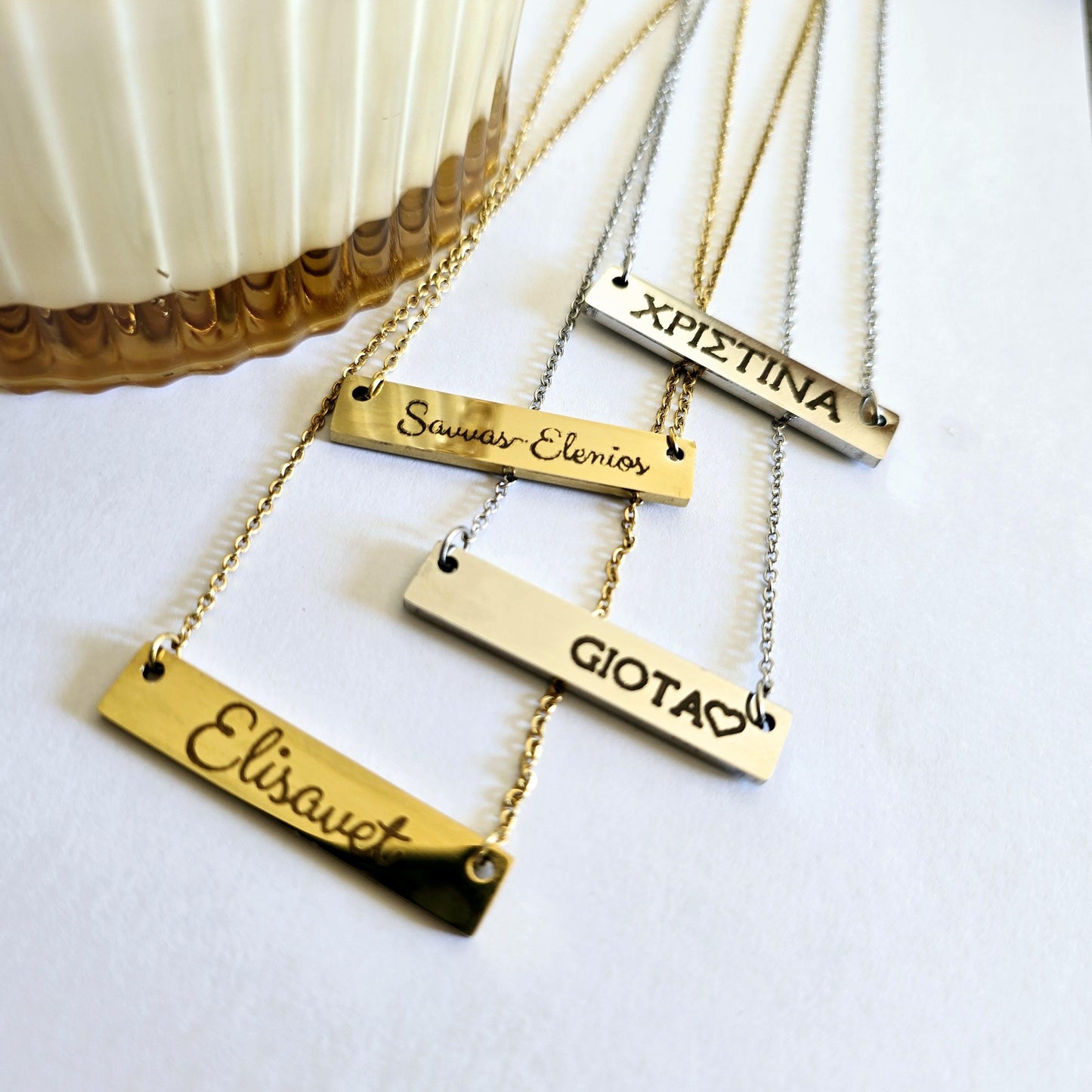 Custom name plate necklace , personalized name necklace gift for mom , minimalist custom name jewelry , personalized gift for her